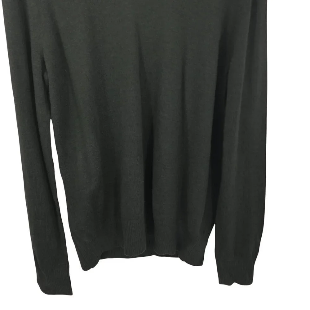 Banana Republic Extra Fine Merino Wool V Neck Green Pullover Sweater Size L Mens